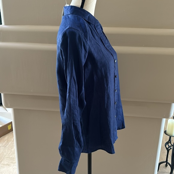 Tommy Bahama Coastalina 100% Linen Button Down Shirt. Island Navy. S. NWT. - Picture 7 of 10